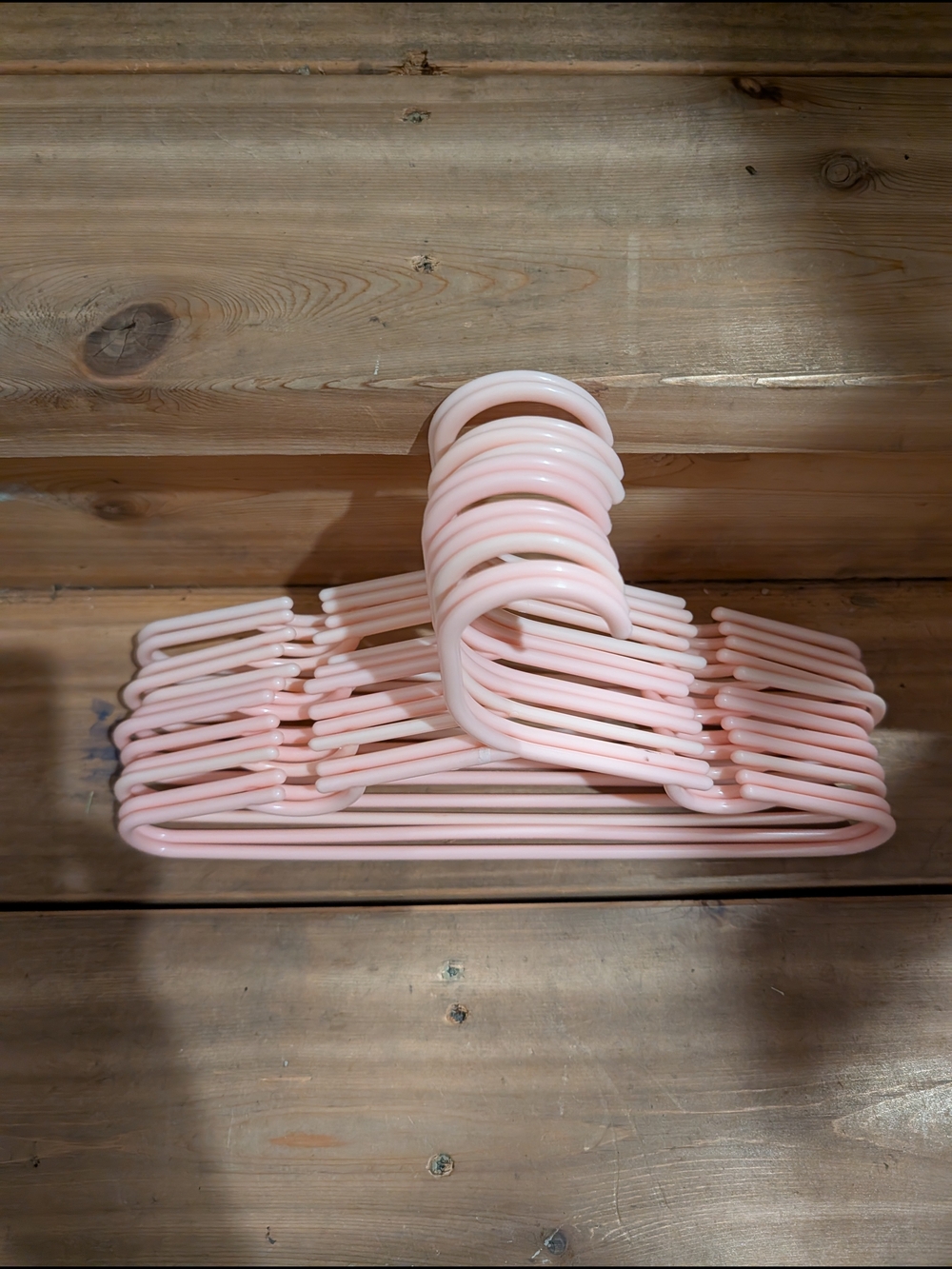 Pink Plastic Clothes Hangers - Set of Lightweight Kids Hangers